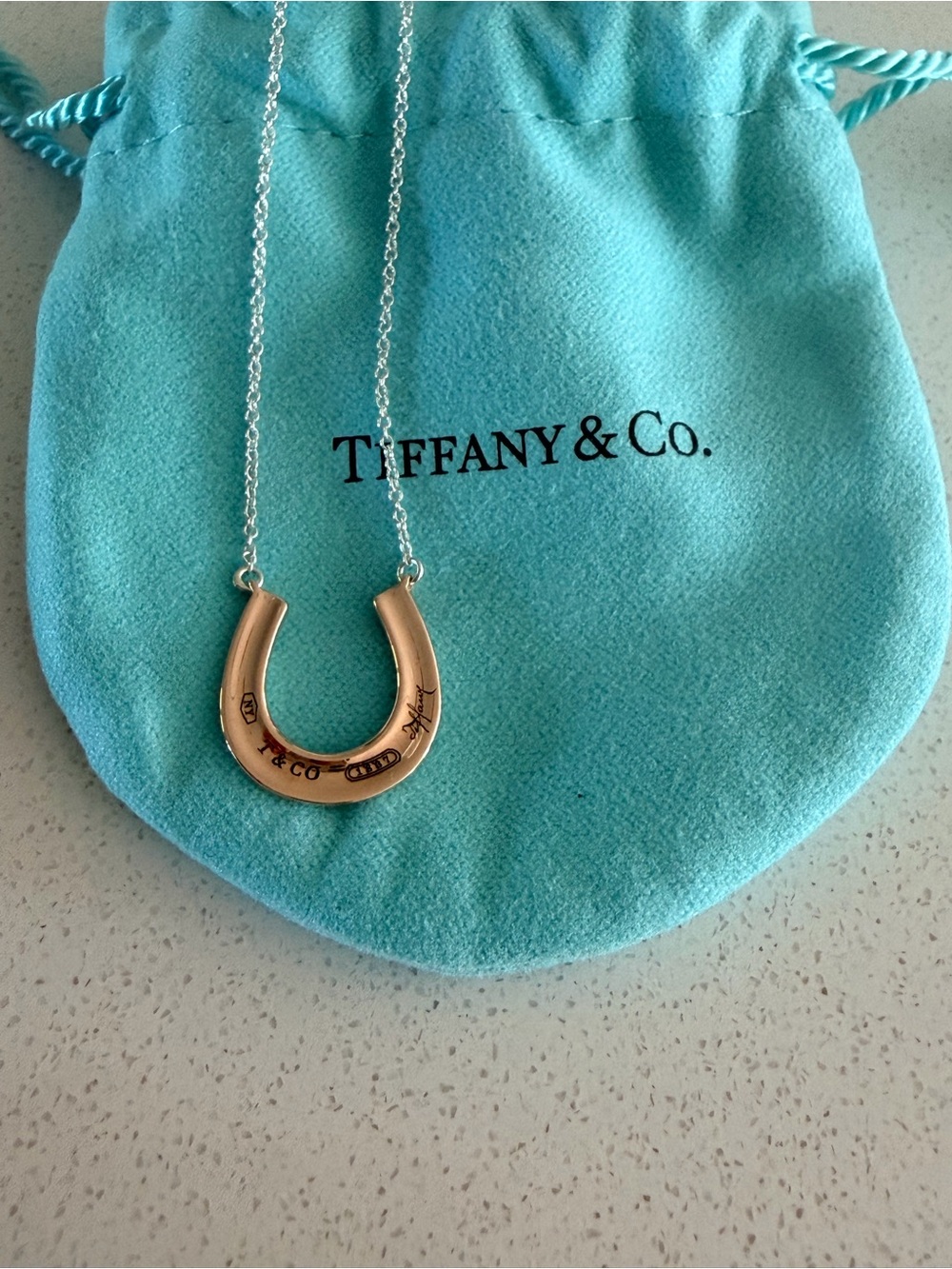 Rare Tiffany & Co. Rubedo Horseshoe Necklace – Sterling Silver & Rose Gold